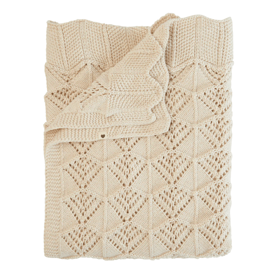 Bibs Blanket Jellybeanzkids BIBS Knitted Blanket Wavy- Ivory OS