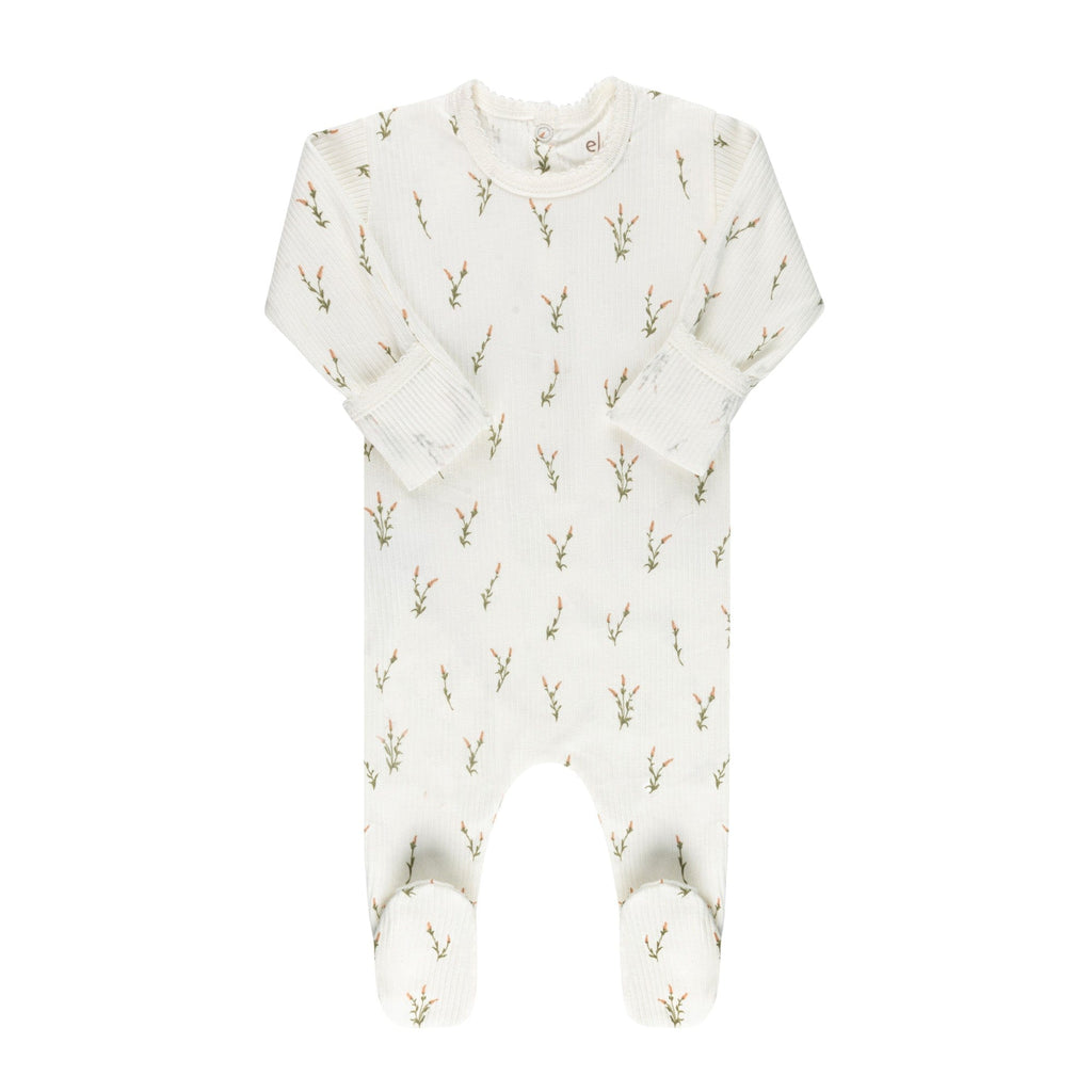 Ely's&Co. footie Jellybeanzkids Ely's Ribbed Cotton Liliac 3 Piece Set-Pink/Ivory