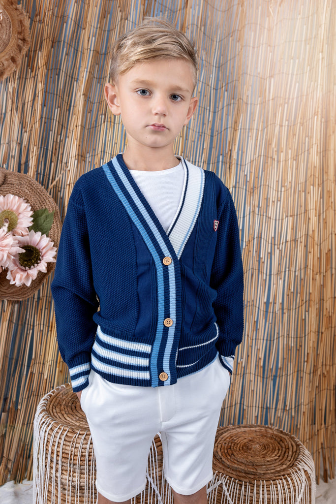 Noma Cardigan Jellybeanzkids Noma Multi Stripe Rib Textured Cardigan