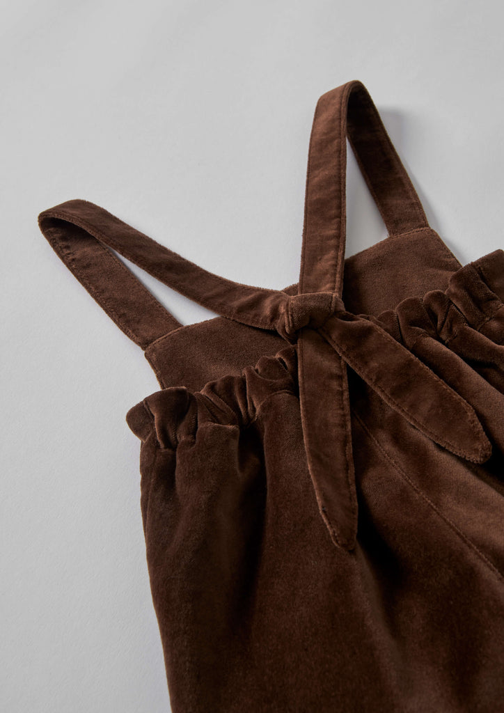 Popelin Brown Velvet Dungarees – JellyBeanz Kids