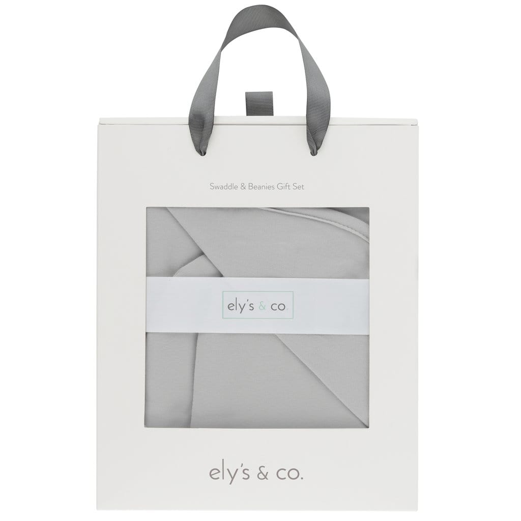 Ely's&Co. Accessories Jellybeanzkids Ely's & Co. Grey Swaddle & Beanie Gift Set OS