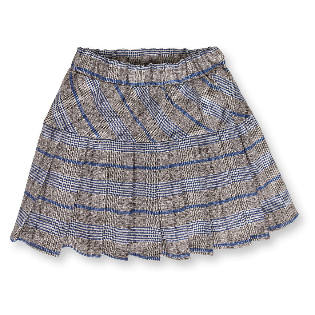 Piccola Ludo Skirt Jellybeanzkids Piccola Ludo Blue Plaid Skirt- Knee Length