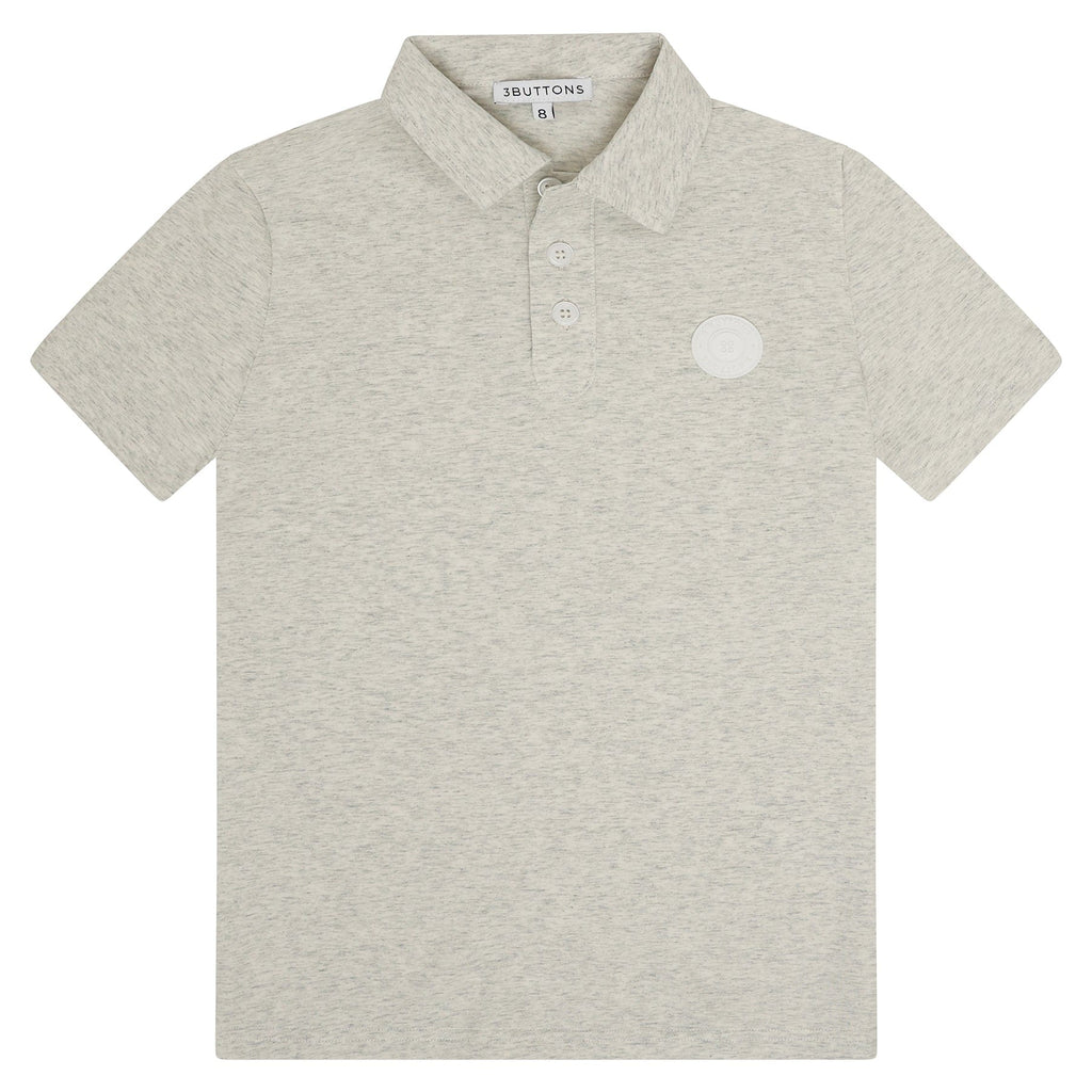 3Buttons Polo Jellybeanzkids 3 Buttons Round Edge Polo - Melange Gray