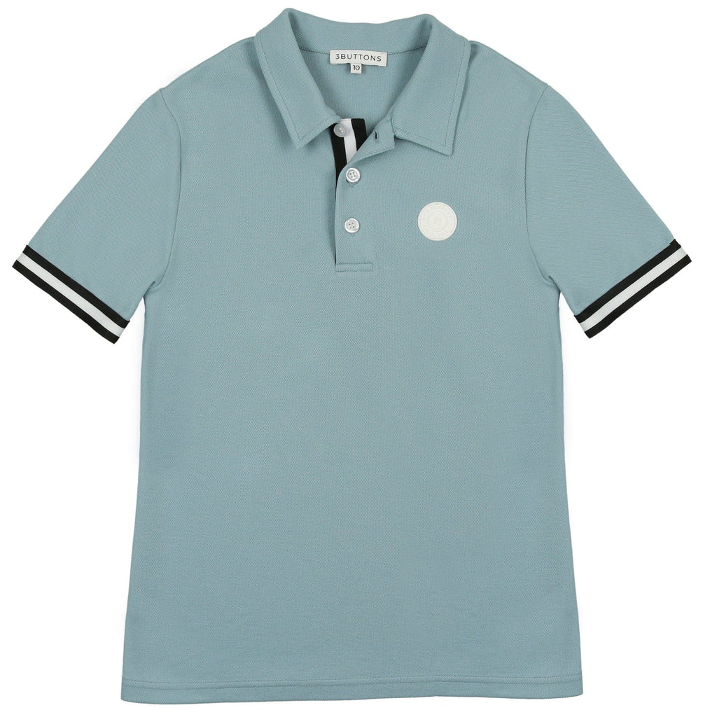 3Buttons Polo Jellybeanzkids 3 Buttons Stripe Polo - Soft Blue