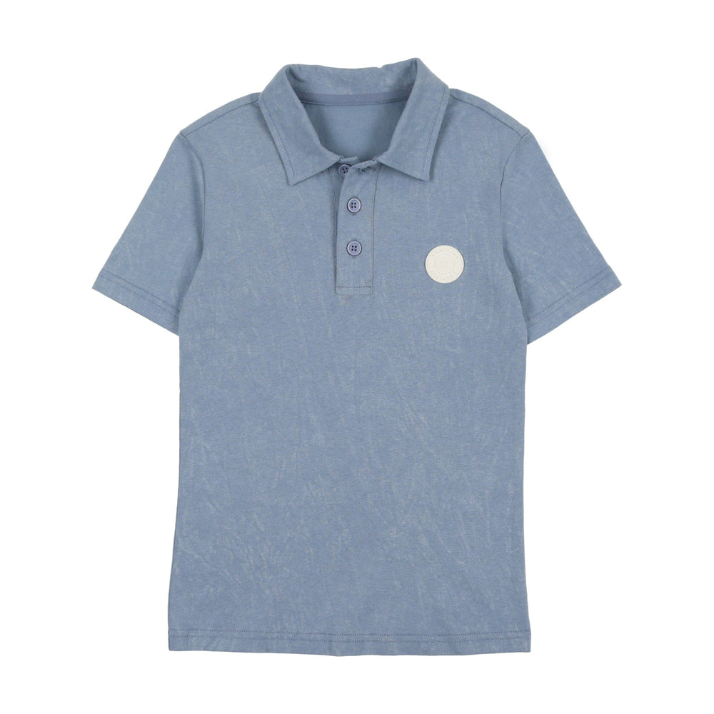 3Buttons T-shirt Jellybeanzkids 3 Buttons Denim Polo- Blue