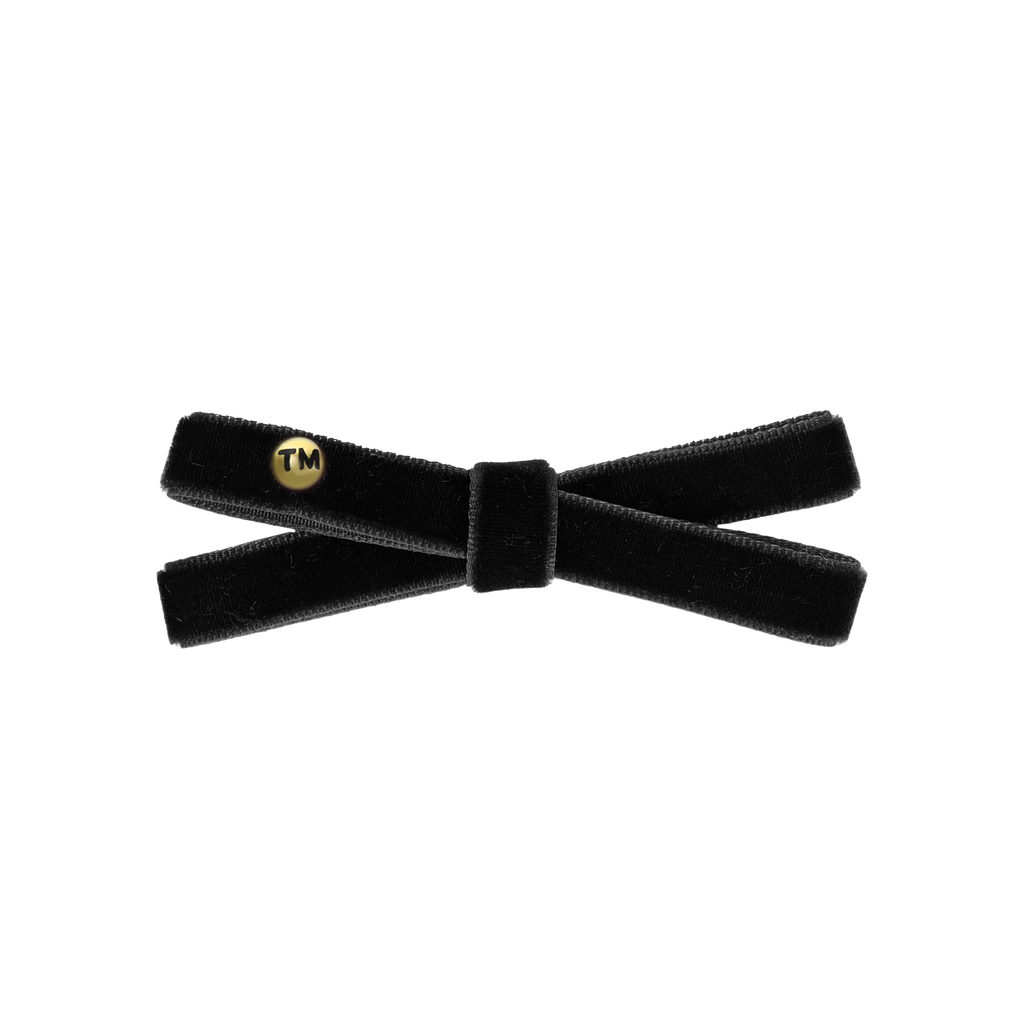 Tis Me Velvet Bow Clip Set of 2- Black