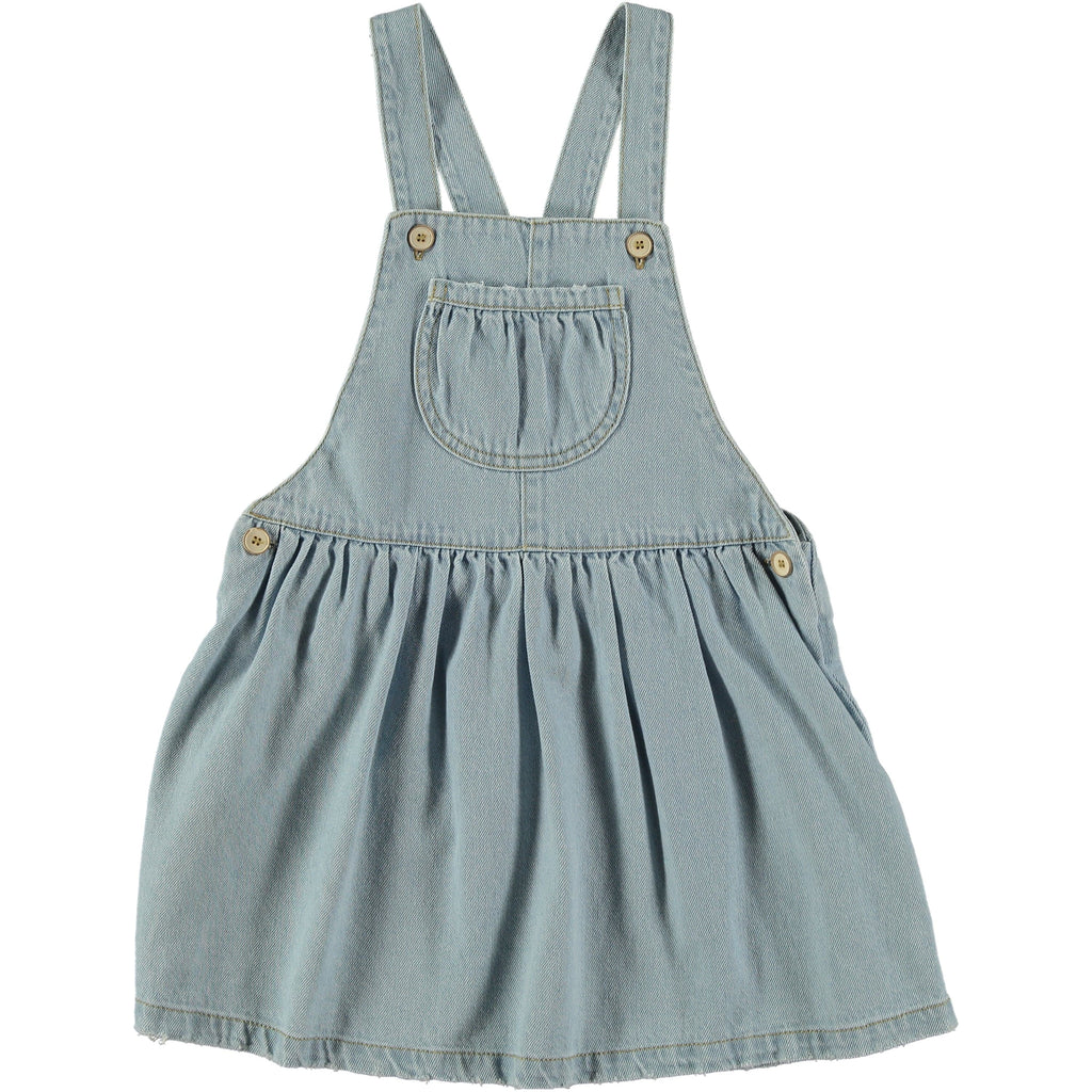 Tocoto Vintage Dress Jellybeanzkids Tocoto Vintage Denim Mini Dress with Straps- Blue