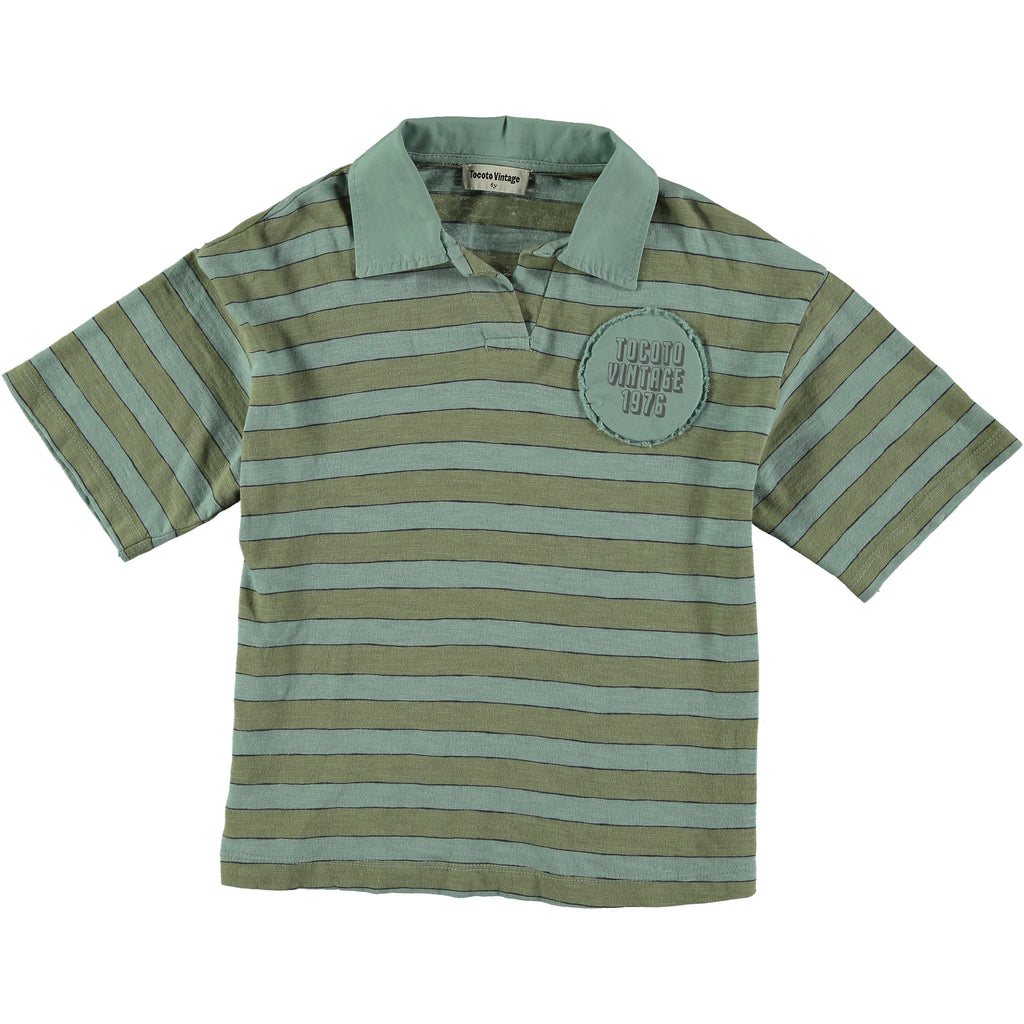 Tocoto Vintage Polo T-Shirt- Green