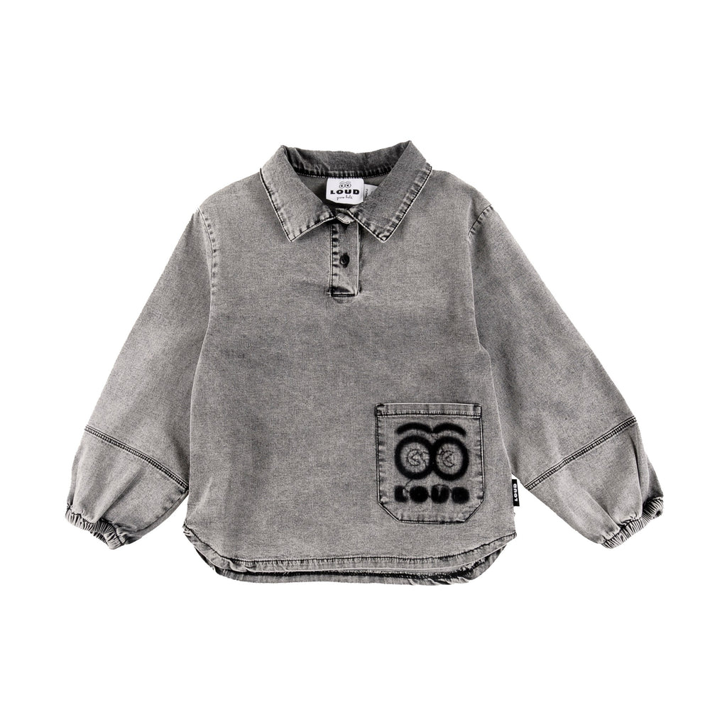 Loud Trust Stonewash Shirt- Light Grey