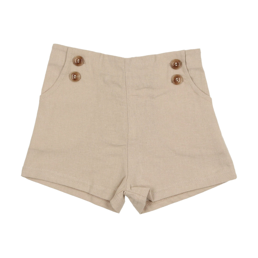 Analogie by Lil Legs shorts Jellybeanzkids Analogie Button Shorts- Taupe