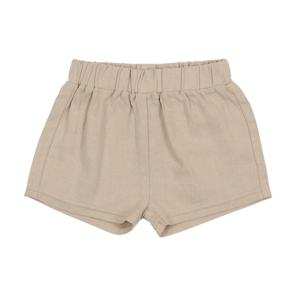 Analogie by Lil Legs shorts Jellybeanzkids Analogie Linen Pull On Shorts- Taupe