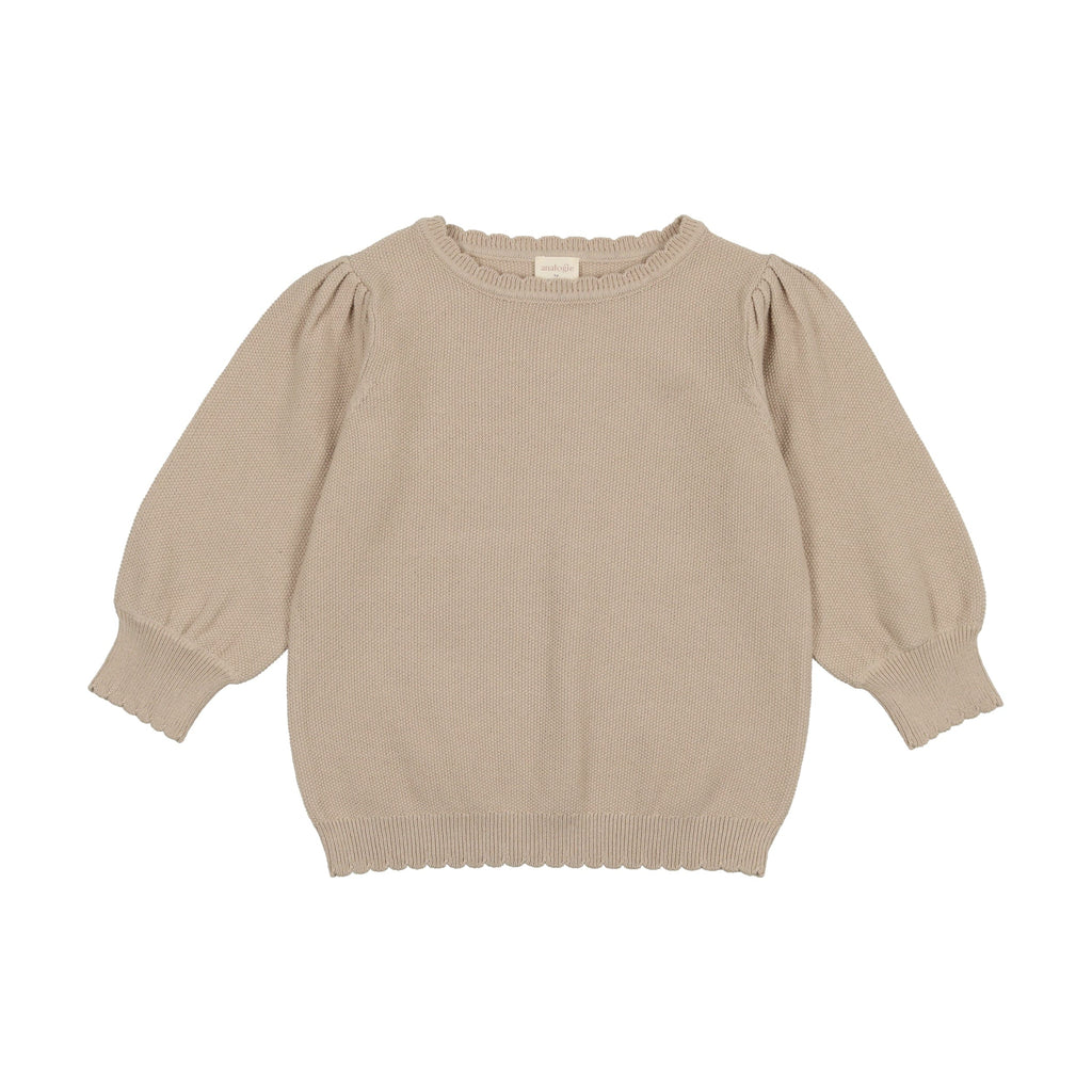 Analogie by Lil Legs Sweater Jellybeanzkids Analogie Knit Sweater 3/4 Quarter Sleeve - Taupe