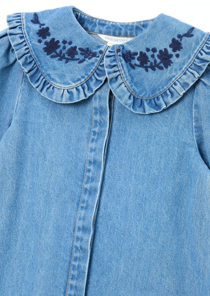 Angel&Rocket DRESS Jellybeanzkids Angel & Rocket Aria Denim Embroidered Collar Dress