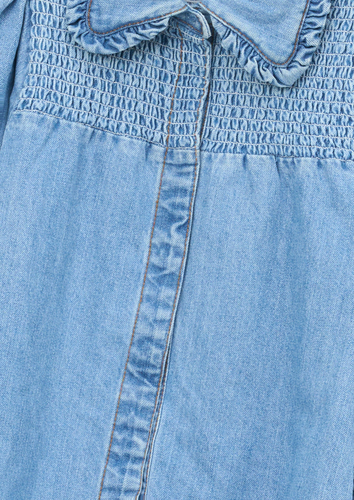 Angel&Rocket DRESS Jellybeanzkids Angel & Rocket Harper Shirred Denim Shirt Dress