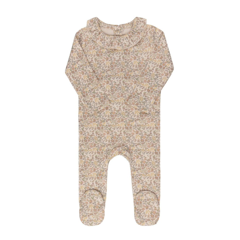 Aurora Footie Jellybeanzkids Aurora Cotton Liberty Print Footie- Ivory Floral