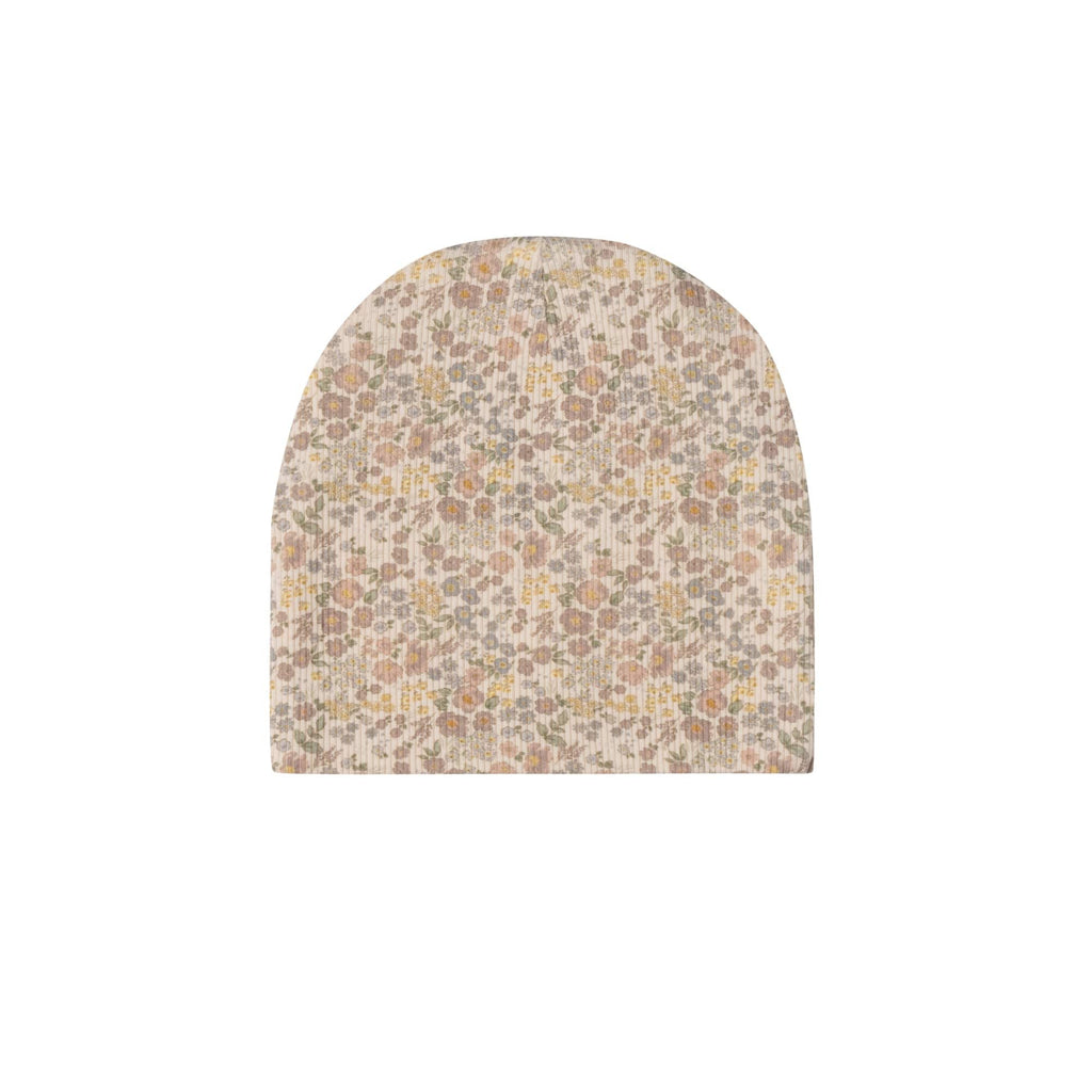 Aurora Footie Jellybeanzkids Aurora Cotton Liberty Print Footie With Beanie- Ivory Floral