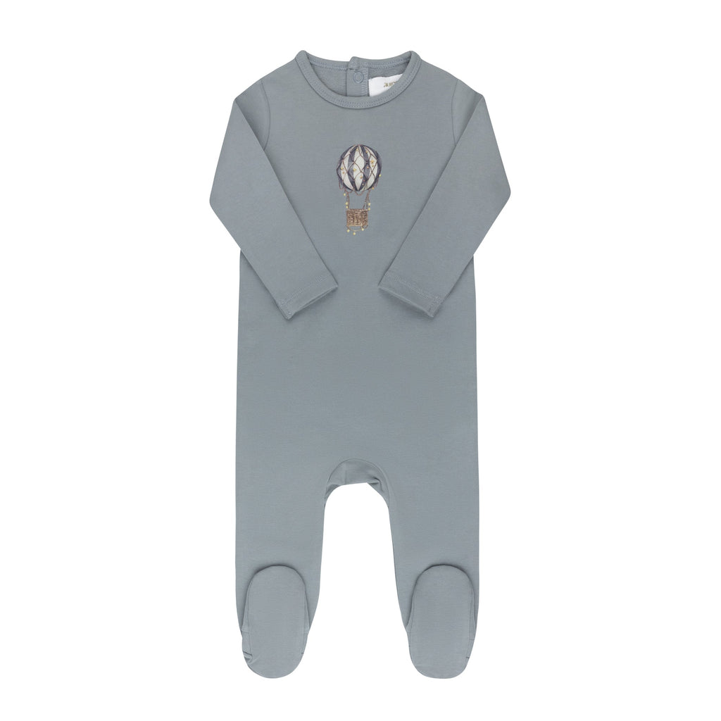 Aurora Footie Jellybeanzkids Aurora French Terry Hot Air Balloon Footie-Blue