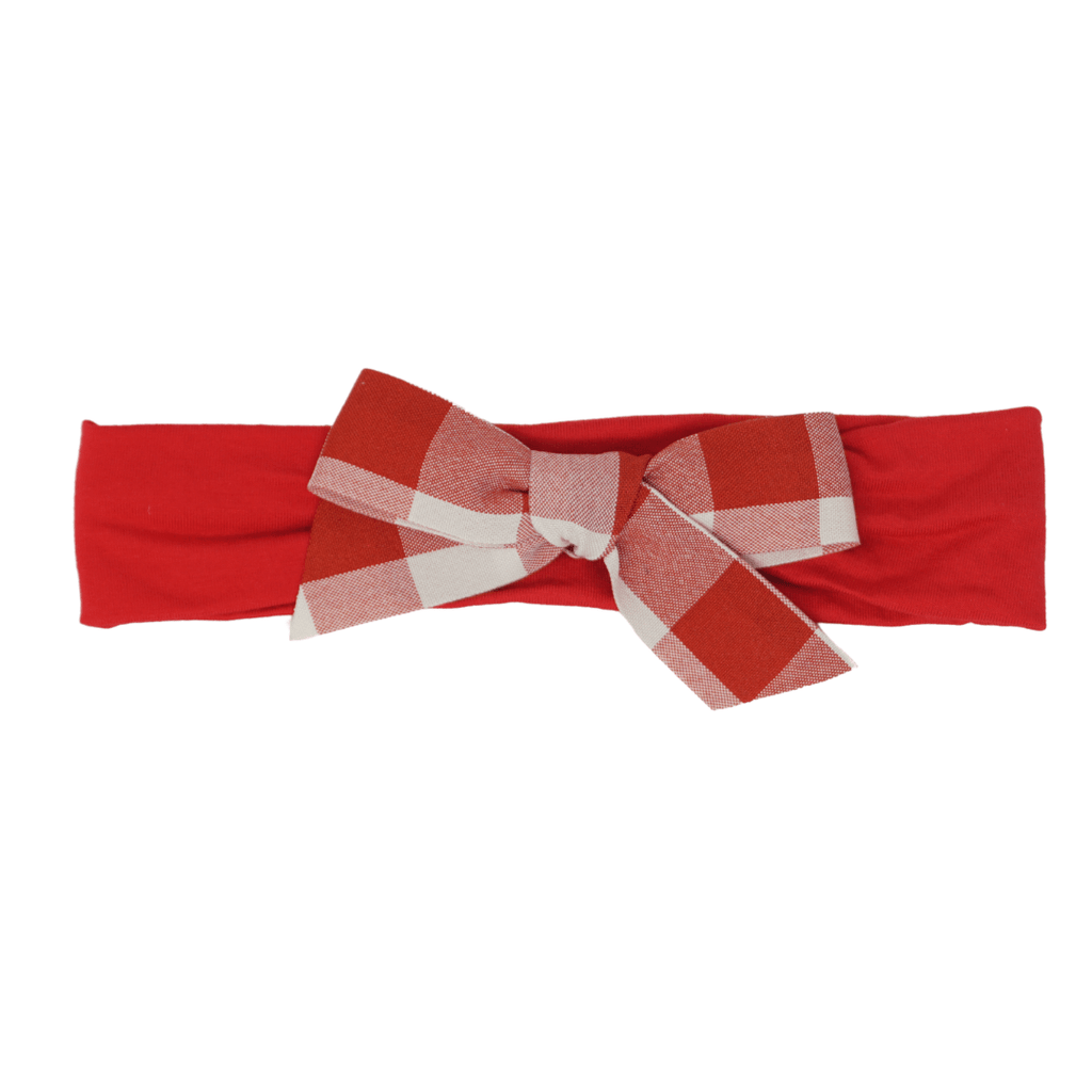 Bandeau Accessories Jellybeanzkids Bandeau Plaid Collection Baby Modal Band-Red