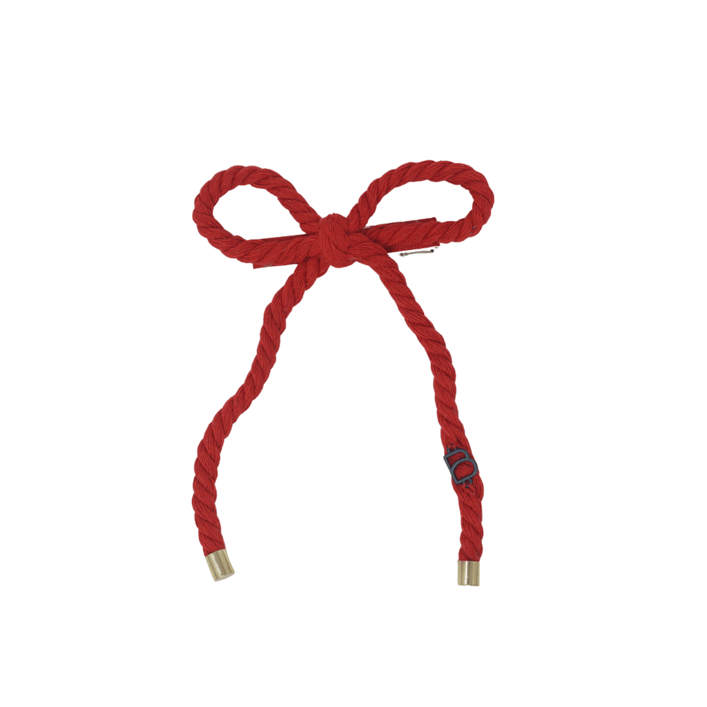 Bandeau Nautical Rope With Gold Edge Medium Bow Clip- Red – JellyBeanz Kids
