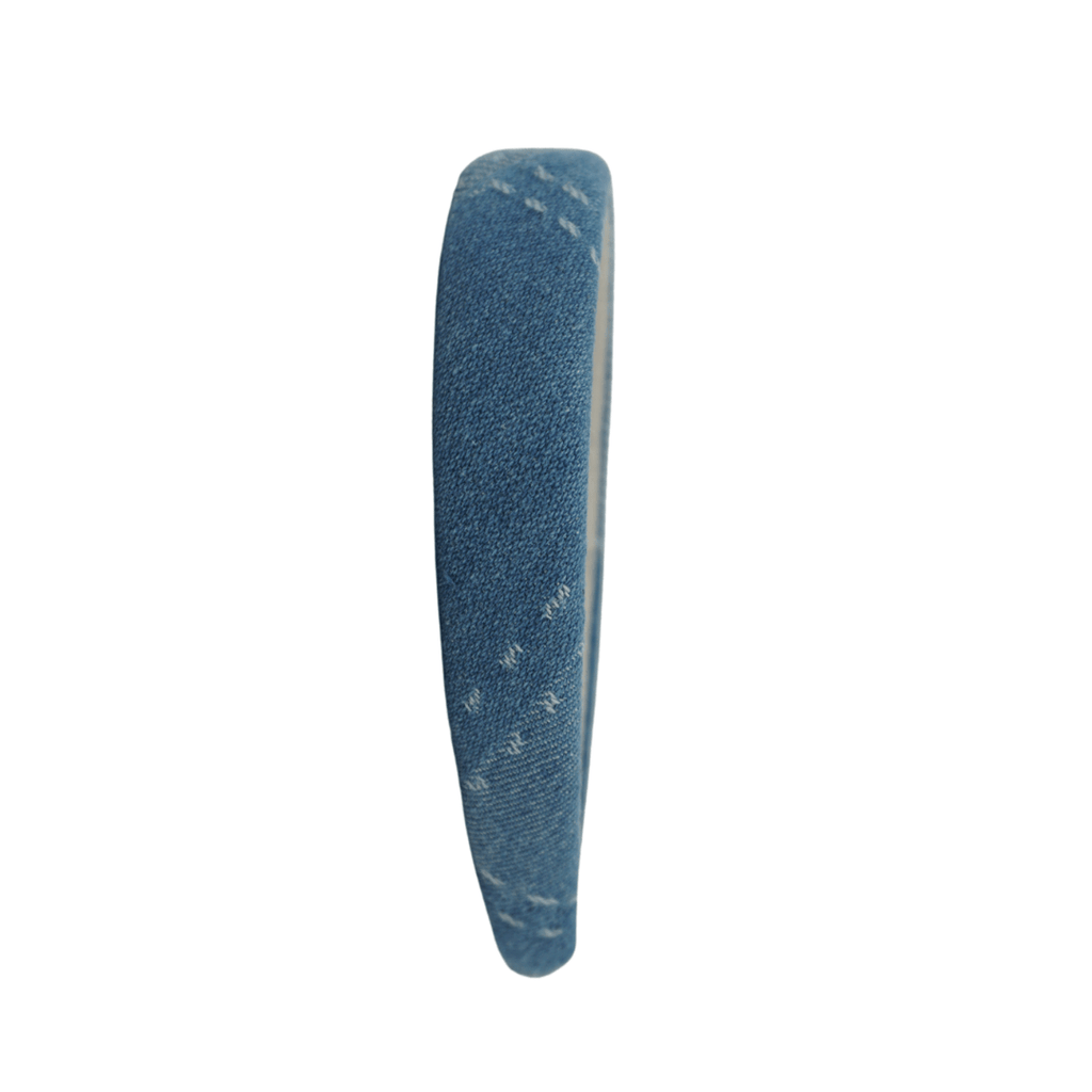 Bandeau Accessories Jellybeanzkids Bandeau Patchwork Denim Clasic Padded Headband- Solid Denim One Size