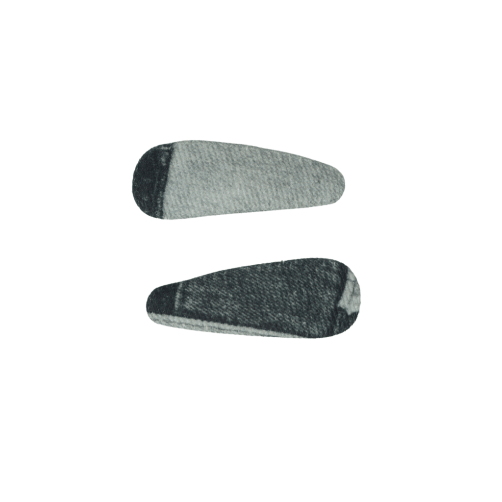 Bandeau Accessories Jellybeanzkids Bandeau Patchwork Snap Clip Set-Black Denim One Size