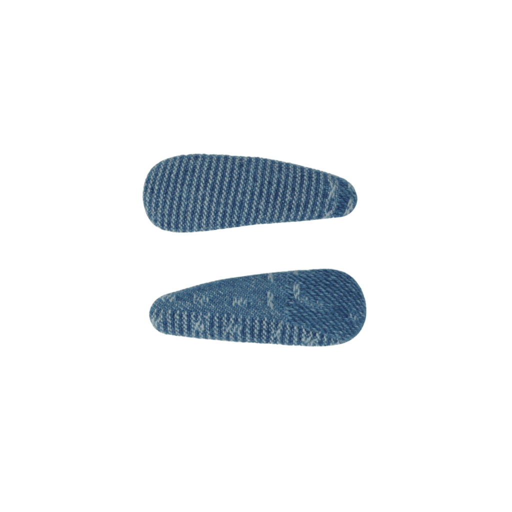 Bandeau Accessories Jellybeanzkids Bandeau Patchwork Snap Clip Set-Solid Denim One Size
