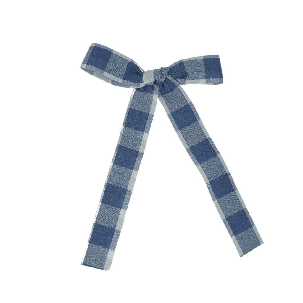 Bandeau Accessories Jellybeanzkids Bandeau Plaid Collection Large Bow Clip- Light Blue One Size