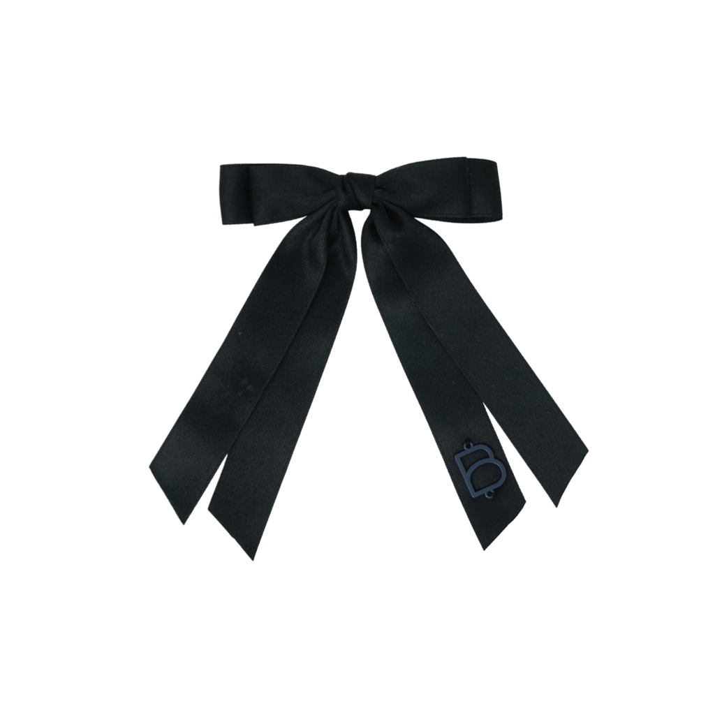 Bandeau Accessories Jellybeanzkids Bandeau Satin Classics Medium Bow Clip- Black One Size