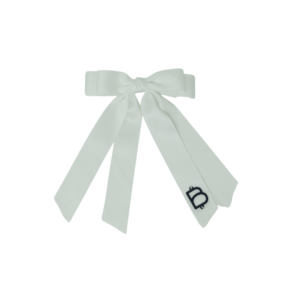 Bandeau Accessories Jellybeanzkids Bandeau Satin Classics Medium Bow Clip- White One Size