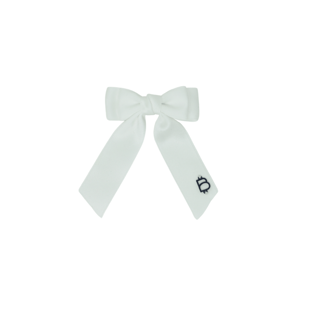 Bandeau Accessories Jellybeanzkids Bandeau Satin Classics Small Petite Bow Clip- White One Size