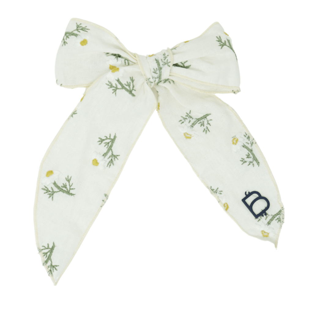 Bandeau Accessories Jellybeanzkids Bandeau Scattered Embroidered Floral Large Bow Clip One Size