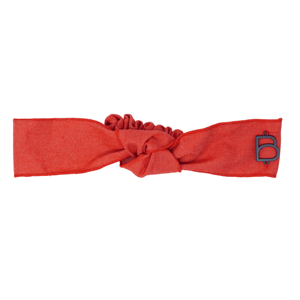 Bandeau Accessories Jellybeanzkids Bandeau Solid Denim Baby Knot Band- Red One Size