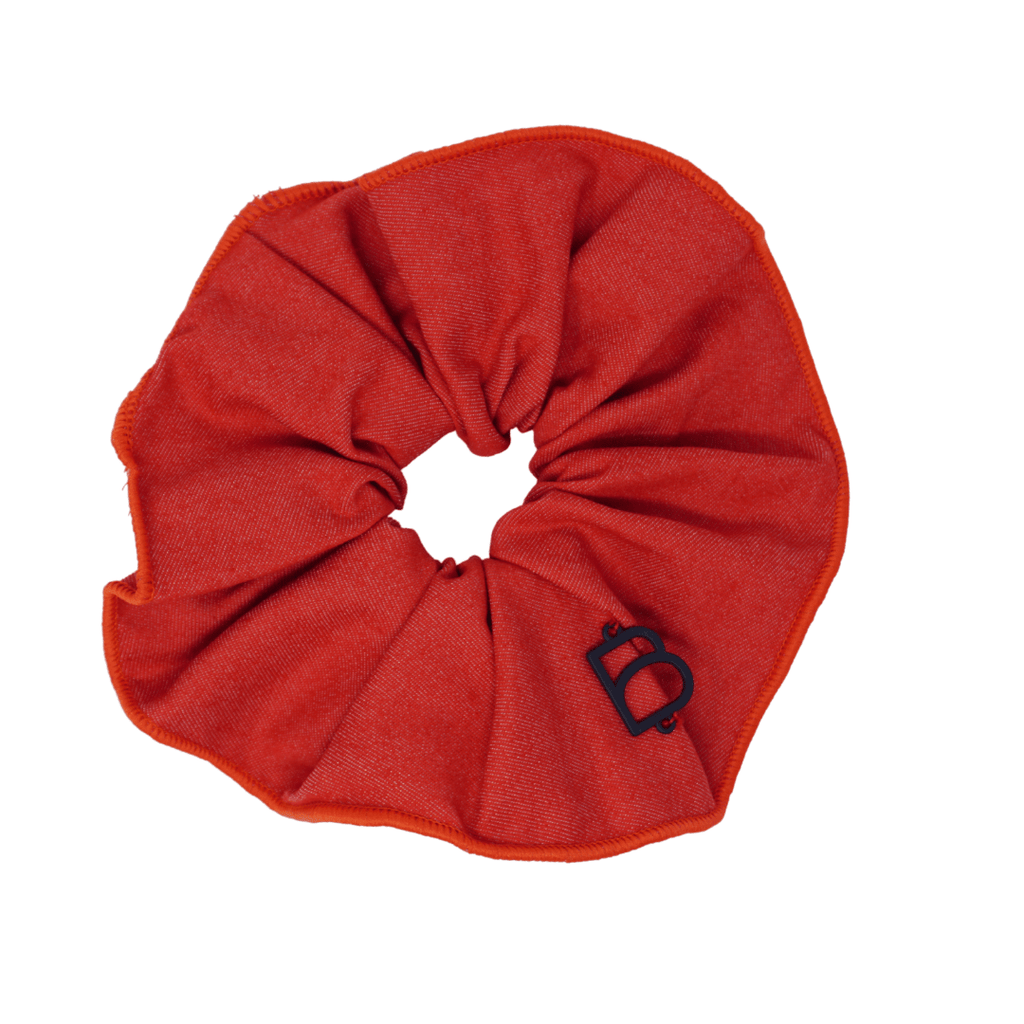 Bandeau Accessories Jellybeanzkids Bandeau Solid Denim Large Scrunchie- Red One Size