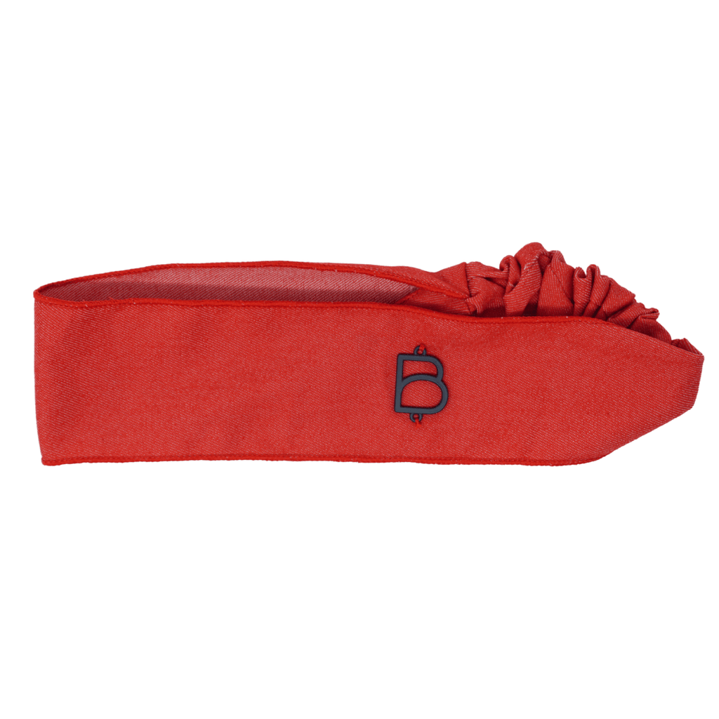Bandeau Accessories Jellybeanzkids Bandeau Solid Denim Soft Wide Band- Red One Size