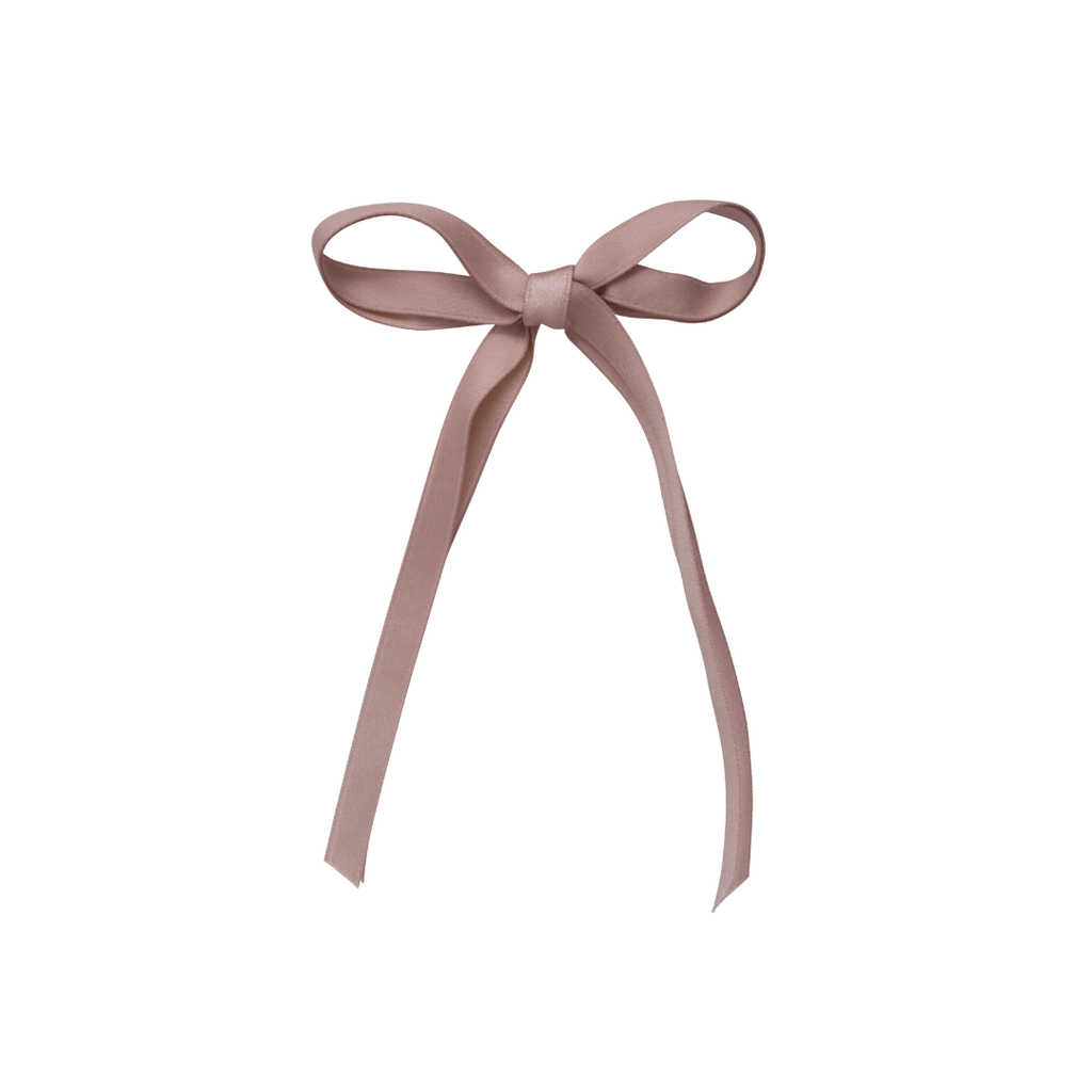 Bandeau Accessories Jellybeanzkids Bandeau Thin Dainty Satin Medium Bow Clip- Mauve One Size