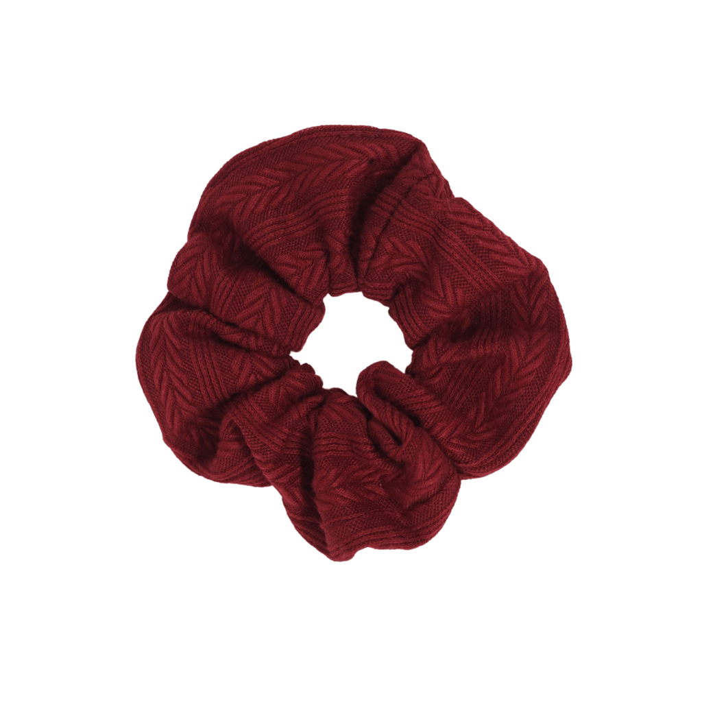Bandeau Accessories Jellybeanzkids Bandeau Cable School Scrunchie - Burgundy OS