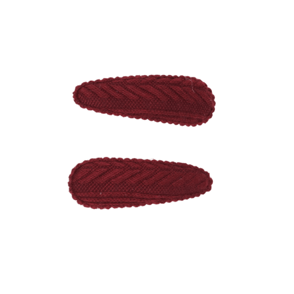 Bandeau Accessories Jellybeanzkids Bandeau Cable School Snap Clip Set - Burgundy OS