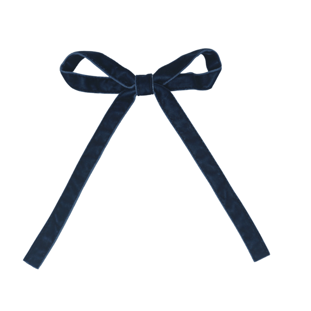 Bandeau Accessories Jellybeanzkids Bandeau Classic Velvet Large Bow Clip- Navy OS