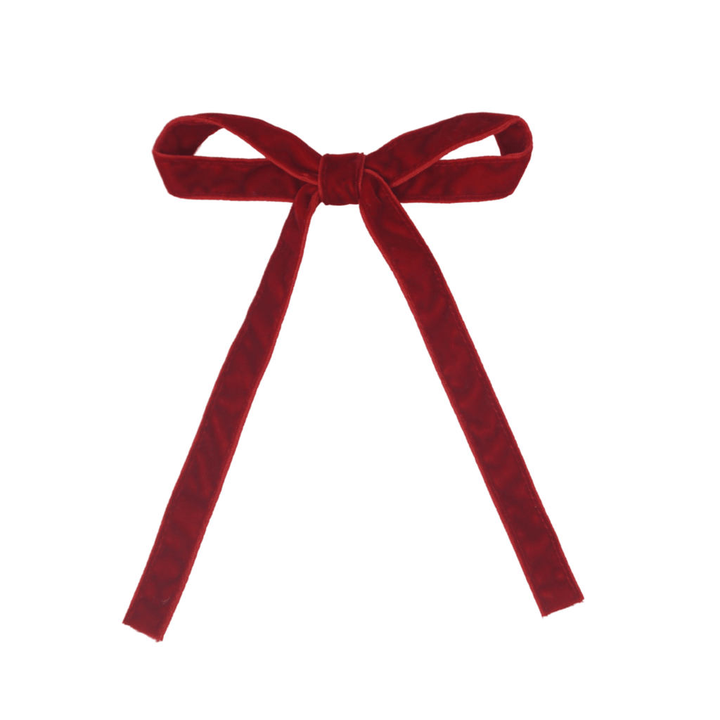 Bandeau Accessories Jellybeanzkids Bandeau Classic Velvet Large Bow Clip- Red OS