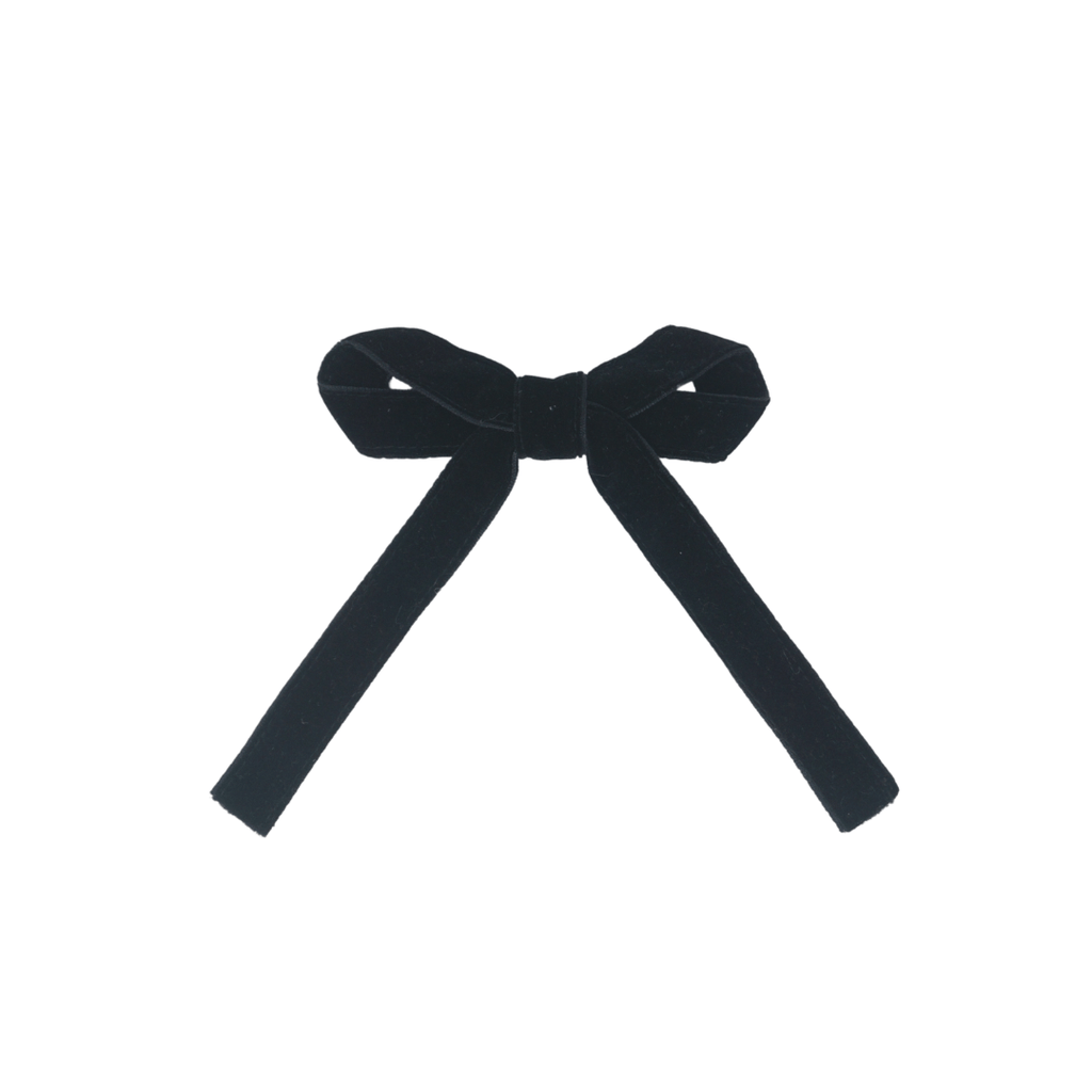 Bandeau Accessories Jellybeanzkids Bandeau Classic Velvet Medium Bow Clip- Black OS
