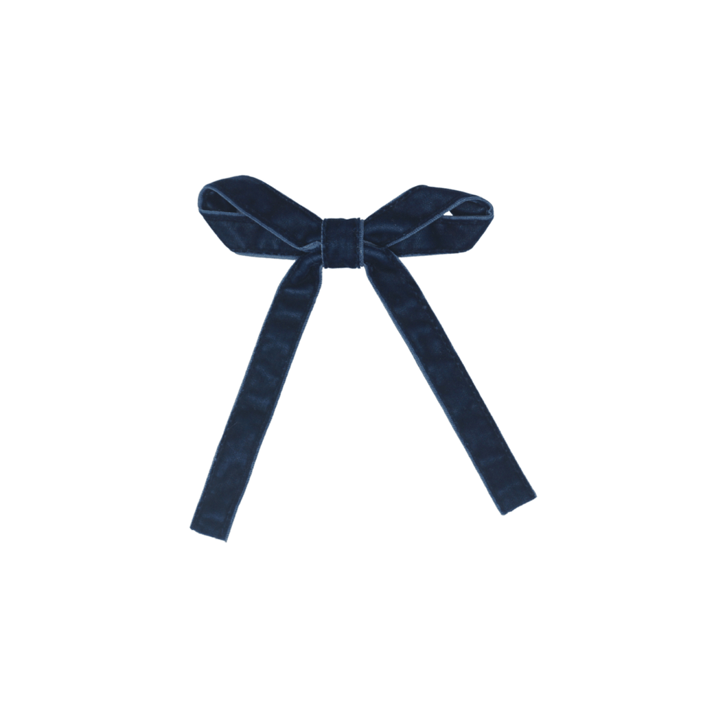 Bandeau Accessories Jellybeanzkids Bandeau Classic Velvet Medium Bow Clip- Navy OS