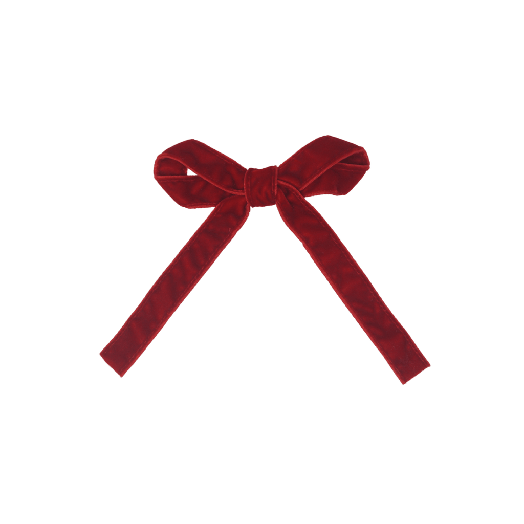 Bandeau Accessories Jellybeanzkids Bandeau Classic Velvet Medium Bow Clip- Red OS