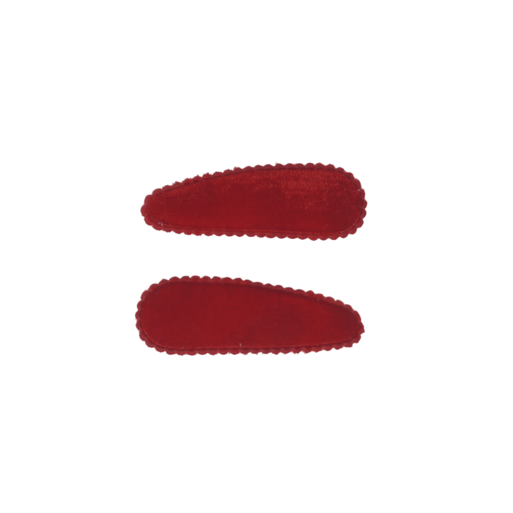 Bandeau Accessories Jellybeanzkids Bandeau Classic Velvet Snap Clip Set - Red OS