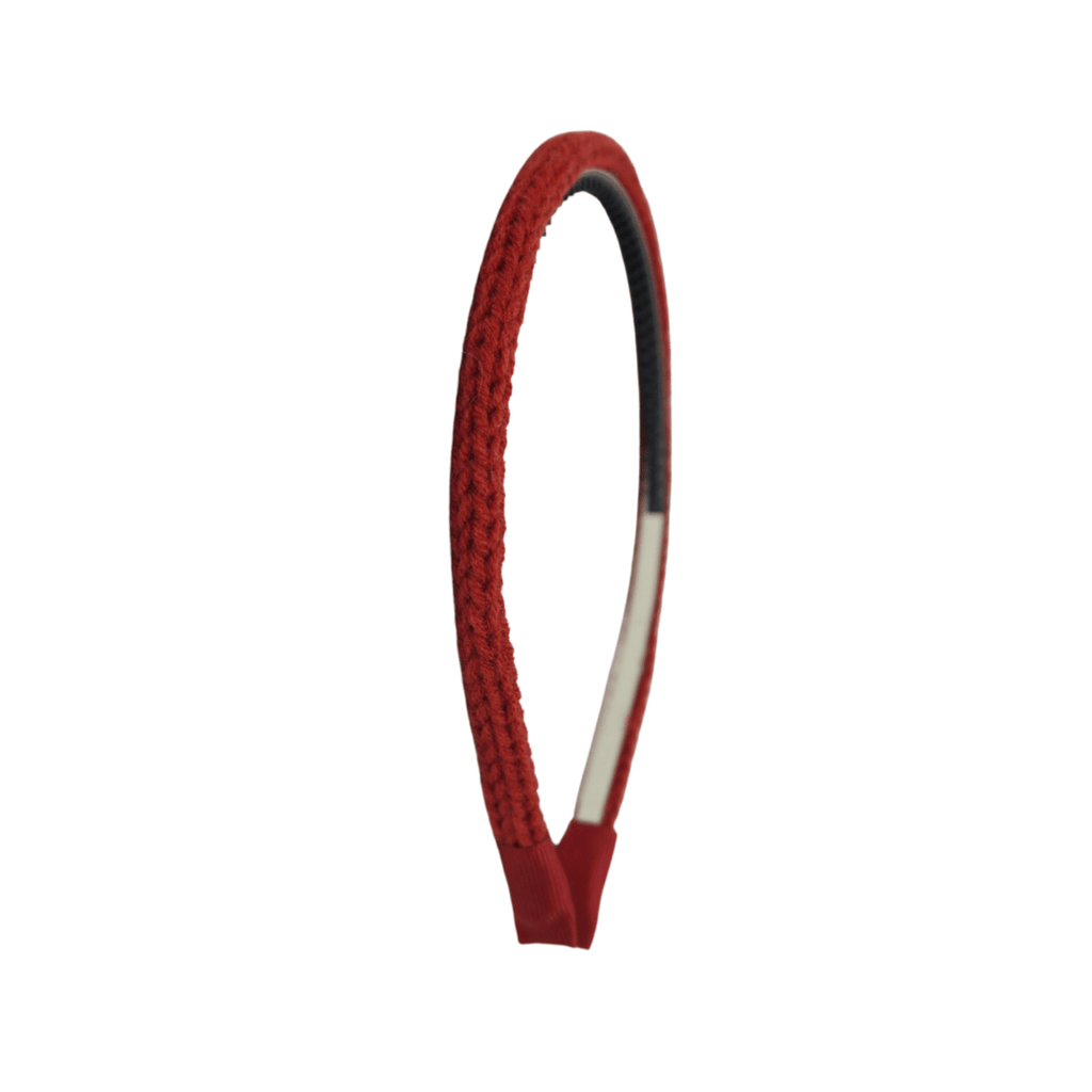 Bandeau Accessories Jellybeanzkids Bandeau Knitted Wintery Rope Thin Headband - Winter Red OS