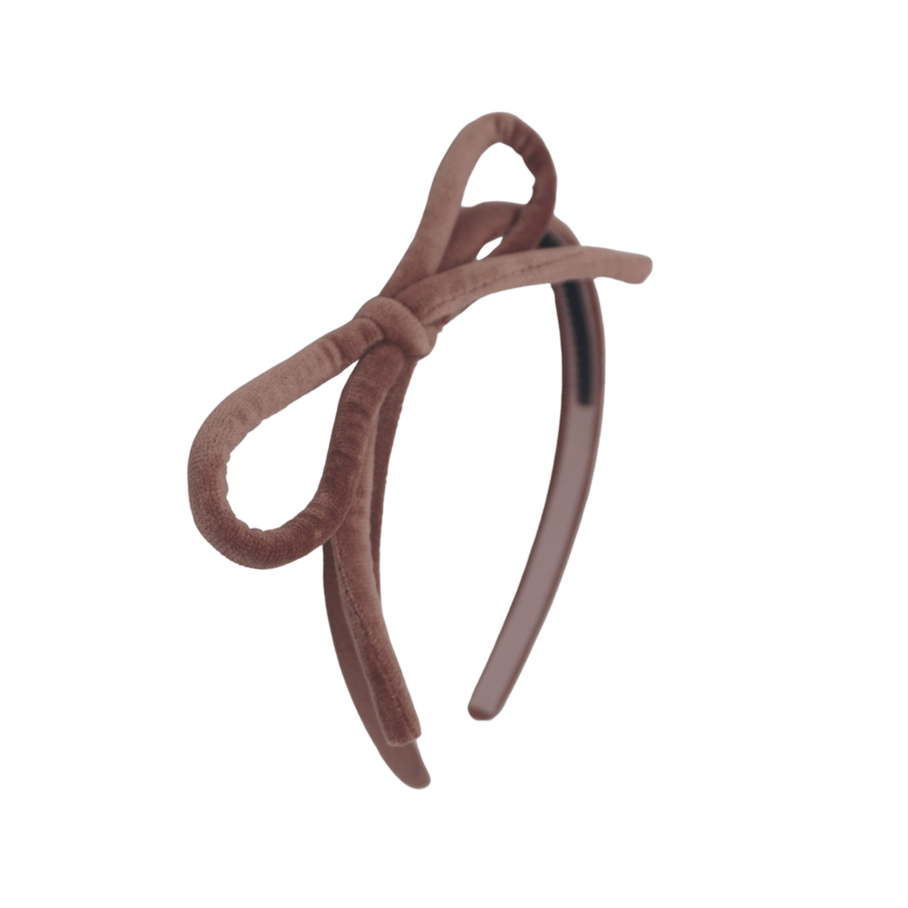 Bandeau Accessories Jellybeanzkids Bandeau Velvet Rope Bow Headband - Mauve OS