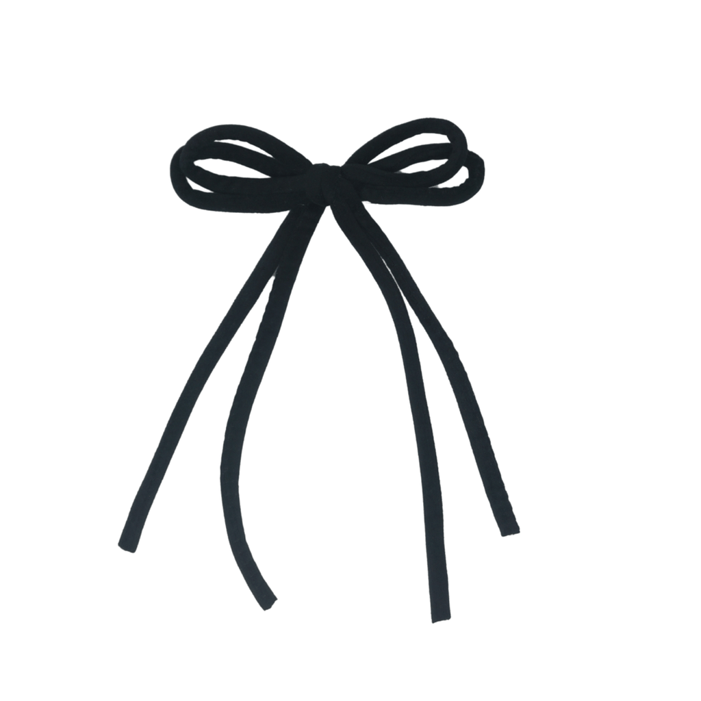 Bandeau Accessories Jellybeanzkids Bandeau Velvet Rope Large Bow Clip- Black OS