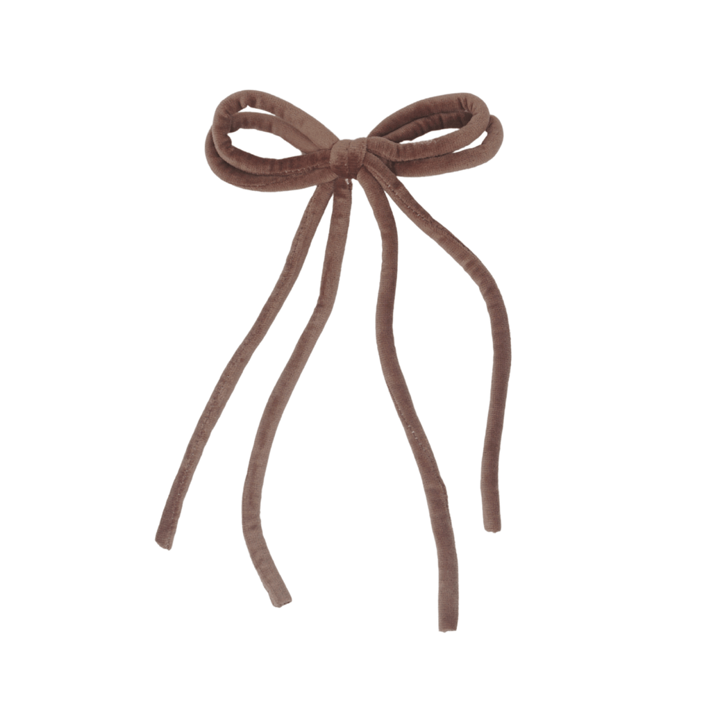 Bandeau Accessories Jellybeanzkids Bandeau Velvet Rope Large Bow Clip- Mauve OS