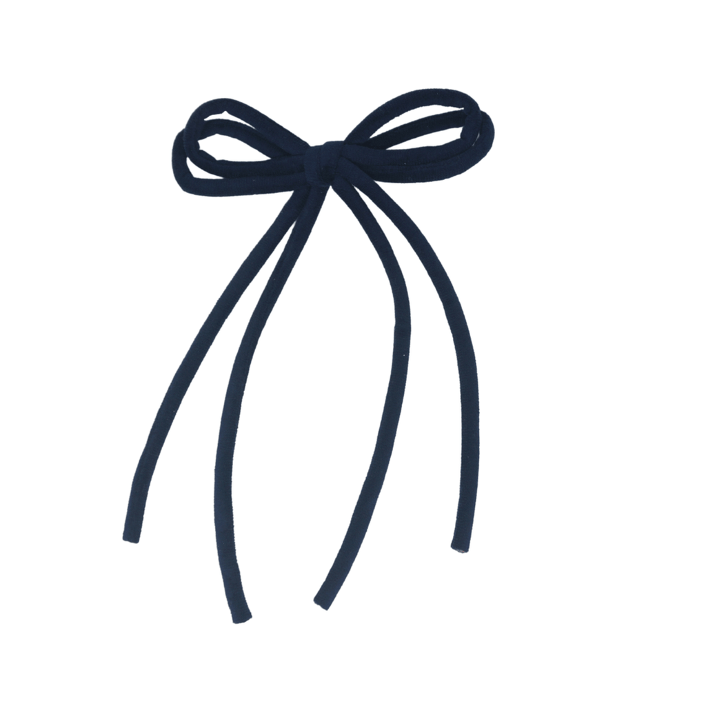 Bandeau Accessories Jellybeanzkids Bandeau Velvet Rope Large Bow Clip- Navy OS