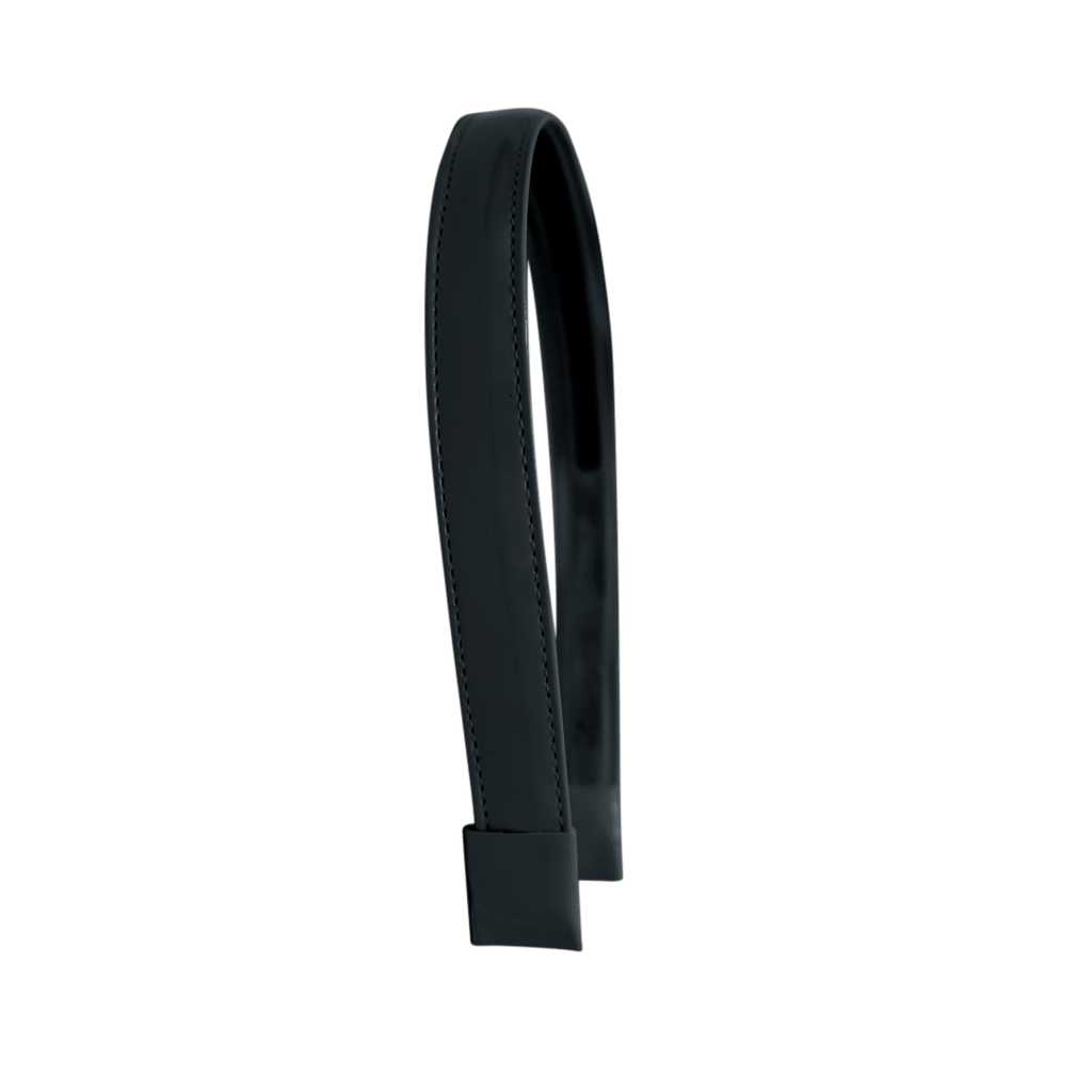 Bandeau Headband Jellybeanzkids Bandeau Patent Leather Classic Headband w Stitching Detail- Black OS