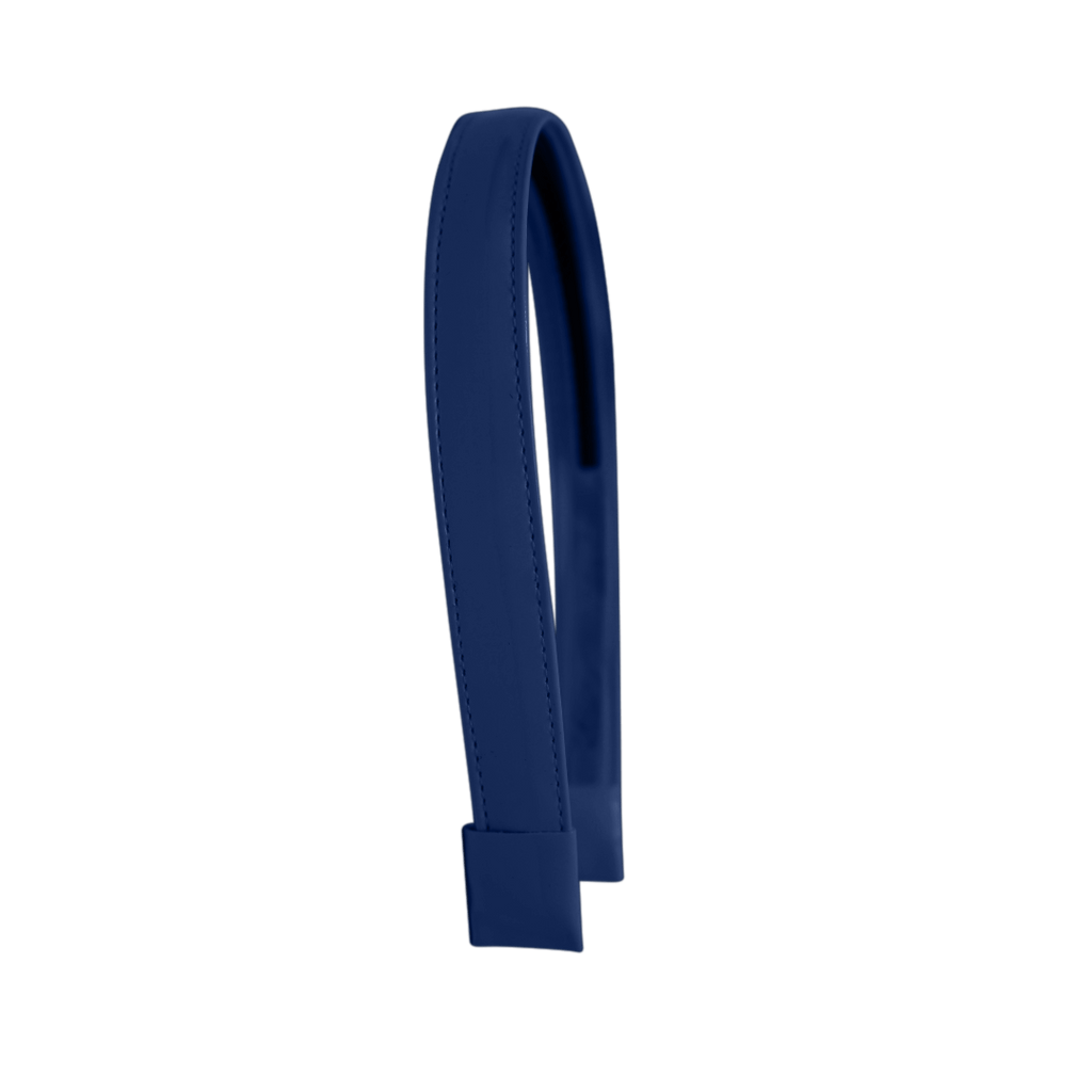 Bandeau Headband Jellybeanzkids Bandeau Patent Leather Classic Headband w Stitching Detail- Navy OS